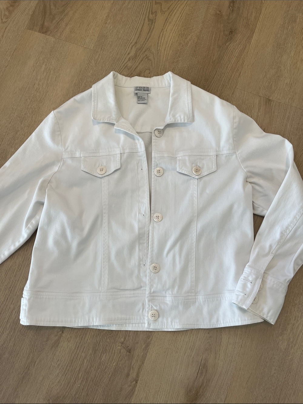 Nomadic Traders White Denim Button-Front Jacket